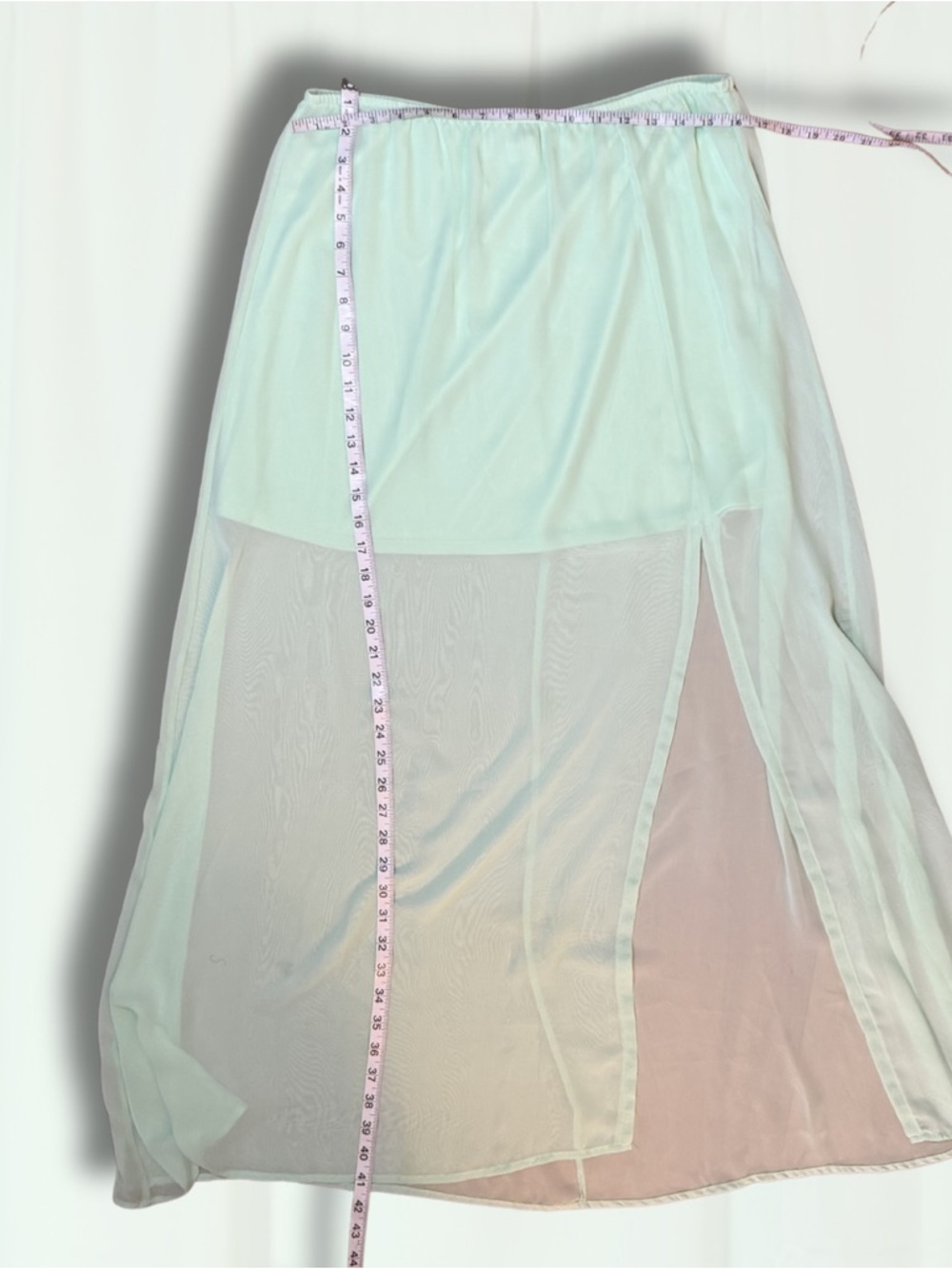 Lily White Mint Sheer Maxi Skirt - Picture 3 of 4